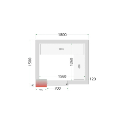 Chambre froide négative CRNF1815 Blanc 1800 x 1500 x 2200 mm TEFCOLD