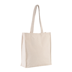 Sac cabas en coton canvas avec soufflet - Réf: KI0251 - Marque: Kimood