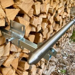 Tournebroche professionnel pour cheminée en brique - structure robuste, hauteur réglable, longueur 192 cm, acier inoxydable 304