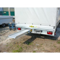 Remorque plateau Humbaur HT 355124 - 2 essieux, ridelles alu, roues dessous, châssis modulaire galvanisé