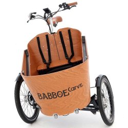 Triporteur électrique Babboe Carve Mountain - Transport jusqu'à 4 enfants - Moteur Yamaha 36V 250W