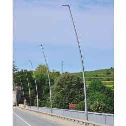 Mât cylindro-conique ter icter+alfu - acier S-235-JR galvanisé - finition gris RAL 9006