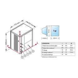 Machine à glaçons cubes 200 kg/24h modulaire condenseur eau Brema