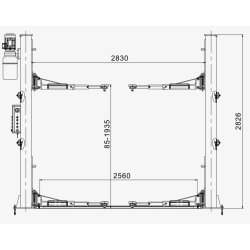 Pont élévateur à 2 colonnes 4 ton - Hauvrex HTL2640.PRO