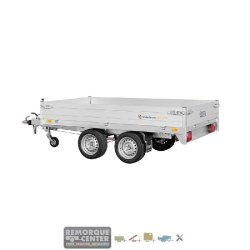 Remorque Benne SARIS - K1276 - 276 x 150 cm - PTAC : 2000 kg - 2 Essieux - Freinée - Neuve - Usage bricolage, jardinage, transport lourds