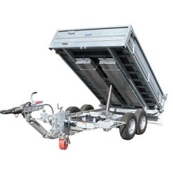 Remorque tri-benne basculante ECIM TBE 200 V - Angle de basculement arrière 40° - PTC 2000 kg