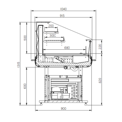 Îlot réfrigéré 2 niveaux IMPULSE 2 - bac froid positif ventilé en acier inoxydable avec vitres panoramiques plexi