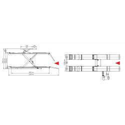R44ctltn pont elevateur a ciseaux pose  4.4t avec levage auxiliaire