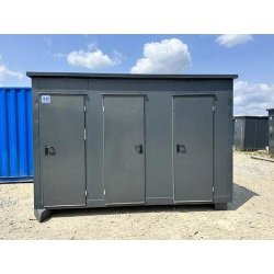 Conteneur sanitaire - 3 cabines indépendantes : toilettes, urinoir, chauffe-eau, douche
