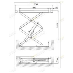 Pont élévateur à ciseaux encastré 220v