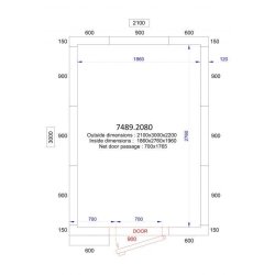 Chambre froide positive/négative 2100x3000x2200 - 120mm Pro Line Combisteel