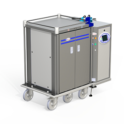 Chariot distribution de repas sur plateau individuel en inox  pour ehpad ELECTRO CONTACT - erg'elec 4g dissocié 28 NIVEAUX