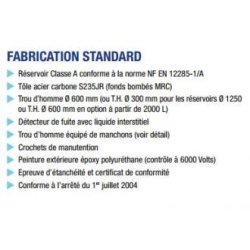 Cuve double paroi à enterrer 1500 litres - 301387