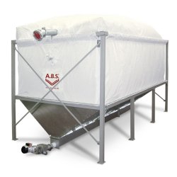 Silo à fond en biais pour granulés de bois - Flexilo en auge - ABS - Alternative économique et fiable