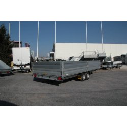 Remorque plateau HUMBAUR HT 306124 - 2 essieux, roues dessous, ridelles alu, 6100 x 2480 mm