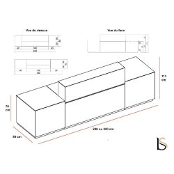 Comptoir d'accueil lumineux Z1 - Officity - 240, Non