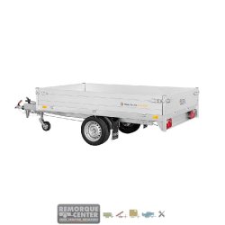 Remorque Benne SARIS - 256x150 cm - PTAC : 1500 kg - 1 Essieu - Freinée - Référence K1 256 150 1500 1