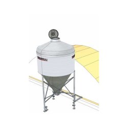 Silo d'aliment d'élevage déplaçable à vide avec cône axial translucide - Ø2325 - Capacité 6 et 9m3