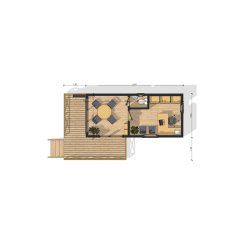 Studio de jardin - maison de jardin avec ossature bois - Bruxelles 20 m² avec terrasse et baies vitrées