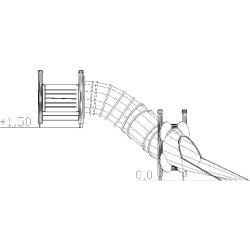 Toboggan tubulaire réf-8066624 - HAGS - 4900 mm de longueur, 6200 mm de largeur, hauteur 1800 mm