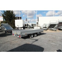 Remorque plateau Humbaur HN 204118 / HN 254118 - 2 essieux, ridelles alu, roues surbaissées, PTAC jusqu'à 2500 kg