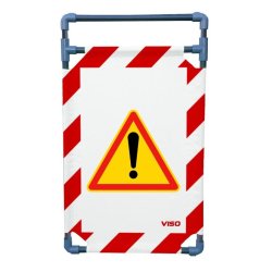 Barrière d'intervention 1 panneau PVC ou Inox 304 - H. 1 000 ou 1 800 mm, polyester velcro - Attention / 1000 / PVC