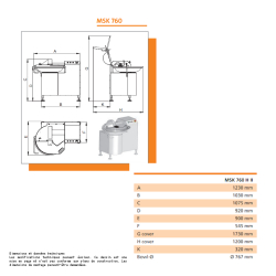 Cutter à viande horizontal 35 litres mado msk 760-ii