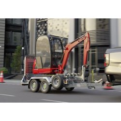 Remorque porte-engin  double essieu pour mini-pelles, nacelles élévatrices - 2 roues - DIGGER PLANT - 543-2813-27-2-13