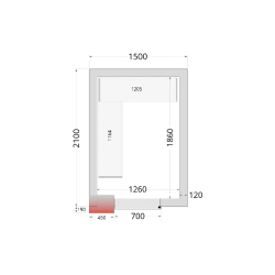 Chambre froide négative CRNF1521 Blanc 1500 x 2100 x 2200 mm TEFCOLD