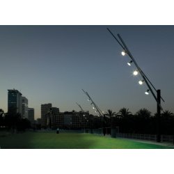 Lampadaire urbain Latina - LED 72W - Acier galvanisé - 15 m - Design inspiré des grues portuaires