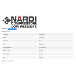 Esp3t_24v50015l compresseur esprit 3 12/24 volts 225 l/mn - nardi compressori france - cuve de 15 l