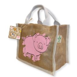 Sac réutilisable en fibre de jute naturel - sans lamination - avec poignées en coton biologique