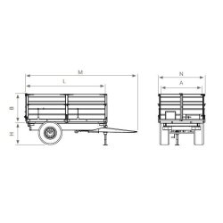 Rmg 8 remorque agricole tribenne - gourdon sa - charge 8 t