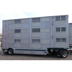 RBA21-SR - Remorque bétaillère Carrozzeria Pezzaioli - Essieux jumelés fixes de 10 000 kg, châssis en aluminium anticorrosion