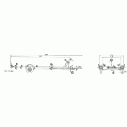 Remorque porte bateau 1200kg multi-rouleaux