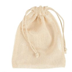 Sac filet réutilisable coton 17x23cm beige - par 25