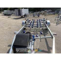 Porte bateau immergeable Sun Way - Gamme FAST D2418 - PTAC 1800Kg - Kit rouleaux - 1 essieu freiné