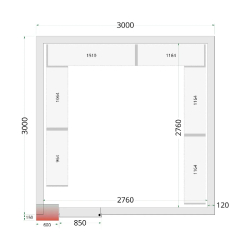 Chambre froide négative CRNF3030WD Blanc 3000 x 3000 x 2200 mm TEFCOLD