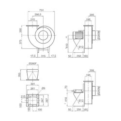 VSA 42 - Ventilateur centrifuge industriel Plastifer - Haute pression - Volute et turbine en polypropylène résistant