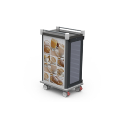 Chariot de distribution petit déjeuner en inox pour établissements de santé, hôpitaux, ehpad, restaurants - petit dej'  p1001pdj
