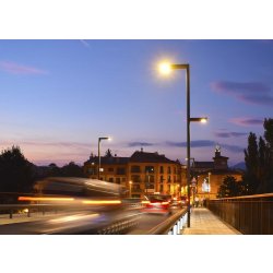 Ensemble lumineux Tomsk F ACTMF - mât en acier rectangulaire avec module LEDs 20W à 120W