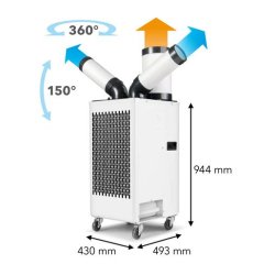 Climatiseur mobile PT 3500 SP Spotcool - climatisation localisée professionnelle 3,5 kW