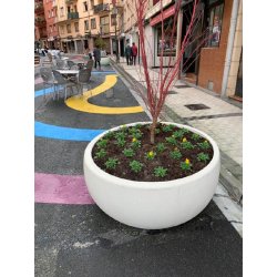 Jardinière en béton Russes - Russes J-71 et J-130 - Blanc / Gris / Ocre - Finition petra 1