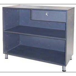 Kit structure comptoir double anthracite facades blanches laquees banko