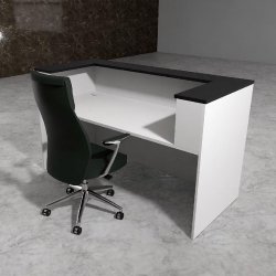 Bureau d'accueil Delta First - Mobel Linea - 144, Blanc et noir