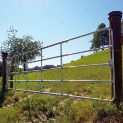 Barrière d'herbage Agrarzone galvanisée - Réglable de 1 à 6 mètres - Hauteur 110 cm - Kit de montage inclus