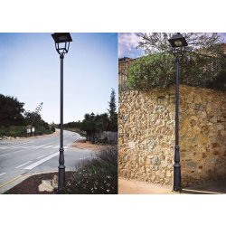 Mât Cartuja ICCA35+ILNA - Base en fonte, acier galvanisé S-235-JR et finition noire antirouille