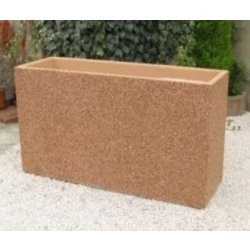 Jardinière rectangulaire Akhenaton en béton armé - autostable avec option antigraffiti et paire de pieds en option