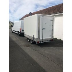 Remorque frigorifique double essieu 2x1800kg - Rapha 22 - PTAC 3500kg - Dimensions intérieures 3,94m x 2m x 1,90m