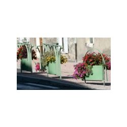 Panier de ville à fleurir arcade - Jardinière avec contenance de 30L substrat et 10L d'eau - Nuancier RAL au choix